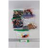 Image 1 : (3) Bags Of Various Lego bricks, Trains For Dominos, Rocks/ Bones