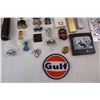 Image 5 : Vintage Gulf Gas Station patch, Pocket Knives, Pins, Crib Board, Misc.