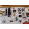 Image 6 : Vintage Gulf Gas Station patch, Pocket Knives, Pins, Crib Board, Misc.