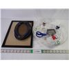 Image 1 : Container of Sewing Items and (3) Picture Frames