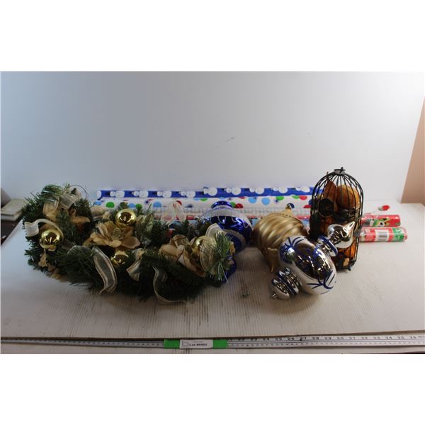 (4) Wrapping Gift Paper Rolls, Christmas Ornaments and Decorations