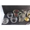 Image 8 : Gravy Boat, Glass Bowls, Serving Dish, Measuring Cups, Pitcher, Mug and Brass Candle Holder