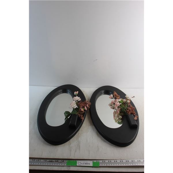 (2) Framed Decorative Mirrors 23'' x 11''