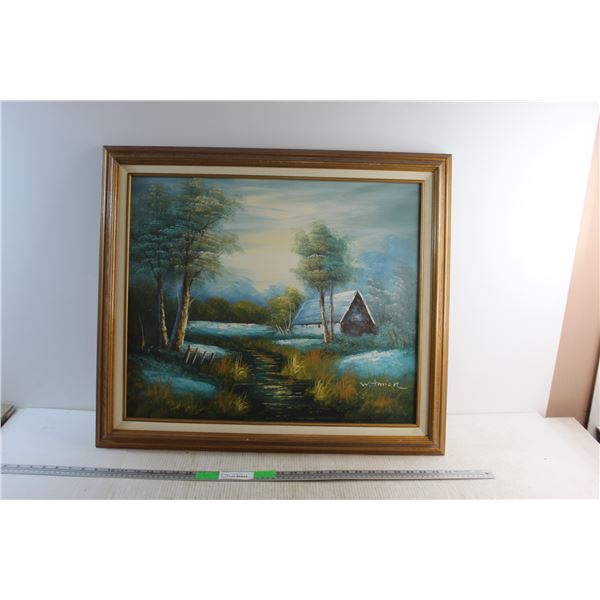 Framed Landscape Painting 30'' x 25''