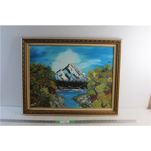 Framed Landscape Painting 28'' x 23''