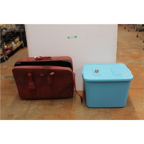 * Jet Stream Red Suitcase and Large Plastic Tote
