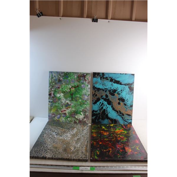 (4) Modern Art Paintings 20'' x 16''