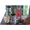 Image 4 : Pleated Basket, (10) Glass Vases, (2) Candle Holders and Planter