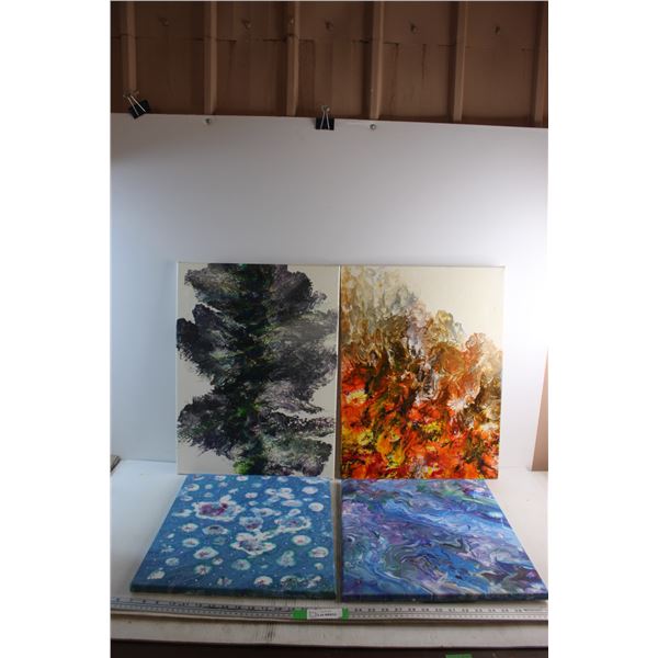 (4) Modern Art Paintings 24'' x 18''