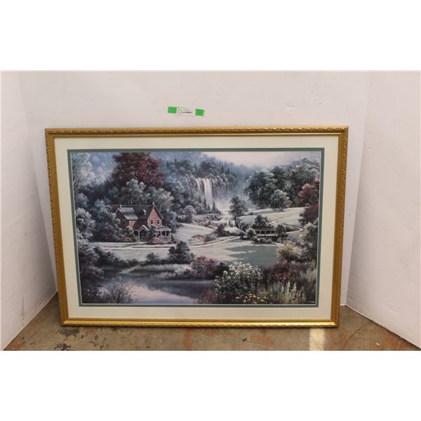 * Framed Water Fall Print 42'' x 30''