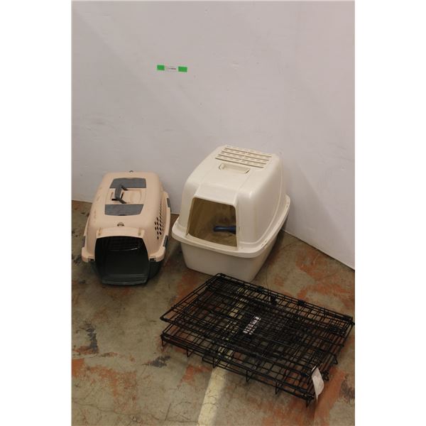 * Folding Animal Cage and (2) Pet Carriers