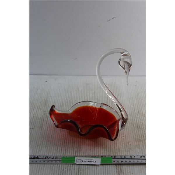 Swan Glass Candy Dish