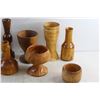 Image 3 : Carved Wooden Goblets and Vases
