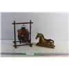 Image 1 : Copper Candle Holder and Brass Horse Decor