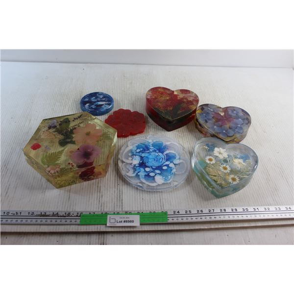 (2) Resin Coasters and Resin Decor