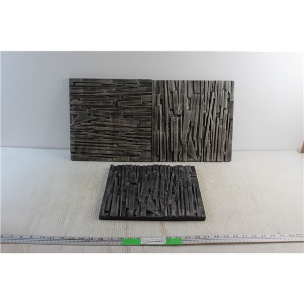 (3) Modern Art Wall Decor 12'' x 12''