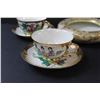 Image 2 : Nippon Hand Painted Dish & (4) Asian Tea Cup & Saucer Set