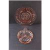 Image 2 : (2) Pink Depression Glass Serving Dishes, Amber Depression Glass Bowl