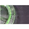 Image 3 : Uranium Glass Plate - Hazel Atlas Florentine Pattern - 10.5" - Has Chip