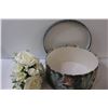 Image 4 : Rug Latch Hook Tools, Hat Box & Bridal Faux Bouquet, Round Collector Tin
