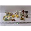 (6) Boiled Egg Holders, Chicken Salt & Pepper Shakers, Bell Earring Salt & Pepper Shakers - All Made