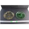 Image 1 : Depression Glass Plate - Little Chip and Green Glass Serving Plate