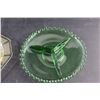 Image 2 : Depression Glass Plate - Little Chip and Green Glass Serving Plate