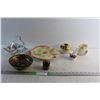 Image 1 : Ceramic Fish Serving Plate, Decorative Wooden Bowl, Candy Dish, Wooden Salt Shaker and Assorted Item