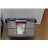 Image 2 : * (2) Plastic Totes with Lids - Size Medium & Small
