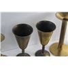 Image 4 : (2) Brass Goblets, (5) Brass Candle Holders and (6) Silver Plates