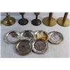 Image 9 : (2) Brass Goblets, (5) Brass Candle Holders and (6) Silver Plates