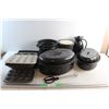 1175  Muffin Pans, Baking Tray, Baking Dishes with Lids, Strainer, Scissor Tongs and Thermos Pitcher