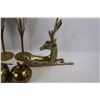 Image 4 : (6) Various Solid Brass Items, Glasses, Apples, Deer