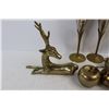 Image 5 : (6) Various Solid Brass Items, Glasses, Apples, Deer