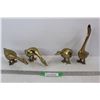 (4) Solid Brass Geese Ornaments