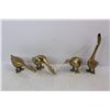 Image 2 : (4) Solid Brass Geese Ornaments