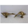 Image 3 : (4) Solid Brass Geese Ornaments