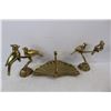 Image 2 : (3) Solid Brass Ornaments, Birds On Branches, Brass Swan Dish