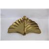 Image 5 : (3) Solid Brass Ornaments, Birds On Branches, Brass Swan Dish