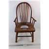 *Vintage Wooden Potty Training Chair- 12'' x 13'' x 25'' - Missing Basin- Some Damage