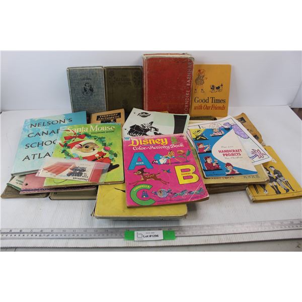 Various Vintage Books/ School learning Books, Geometry Set, Misc.