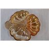 Image 5 : (4) Vintage Amber Glass Divided Dishes and Bowls - (2) Iridescent