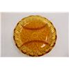 Image 6 : (4) Vintage Amber Glass Divided Dishes and Bowls - (2) Iridescent