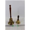 Image 1 : (2) Vintage Unmarked Brass School Bells
