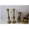 Image 3 : (6) Various Brass Items, Vases, Jockey On Horse, Misc.