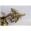 Image 5 : (6) Various Brass Items, Vases, Jockey On Horse, Misc.