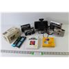 Image 1 : Polaroid Camera, Sakar 35mm Camera, (2) Instamatic X-15 Cameras, Flashes, Shades, Kodak Film (NIB)