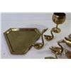 Image 3 : (12) Brass Ornaments (Birds, Platters, Goblet)
