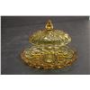 Image 3 : (4) Amber Glass Items - Candy Dish