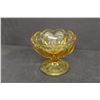 Image 4 : (4) Amber Glass Items - Candy Dish